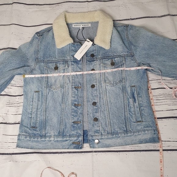 Rebecca Minkoff Clark Denim Vintage Washed Jacket With Stud Size XL - Picture 10 of 13